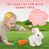 Feknnedm Hopping Rabbit Interactive Electronic Pet Plush Bunny Toy - Realistic Bunny Toy with Sounds, Jumping, Twitching Ears - Easter Gift for Kids (Brown) view 2