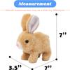 Feknnedm Hopping Rabbit Interactive Electronic Pet Plush Bunny Toy - Realistic Bunny Toy with Sounds, Jumping, Twitching Ears - Easter Gift for Kids (Brown) view 3