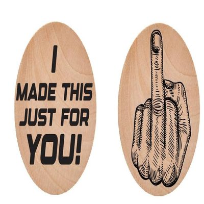 Middle Finger Wooden Nickel Collectible WN08
