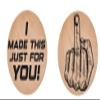 Middle Finger Wooden Nickel Collectible WN08 view 1
