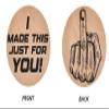 Middle Finger Wooden Nickel Collectible WN08 view 2