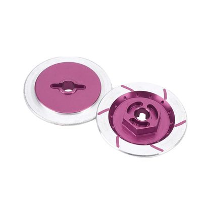 Ymiko 4pcs Metal Brake Discs for 1/10 RC Car, Compatible with HSP 94123/R31 (Purple)