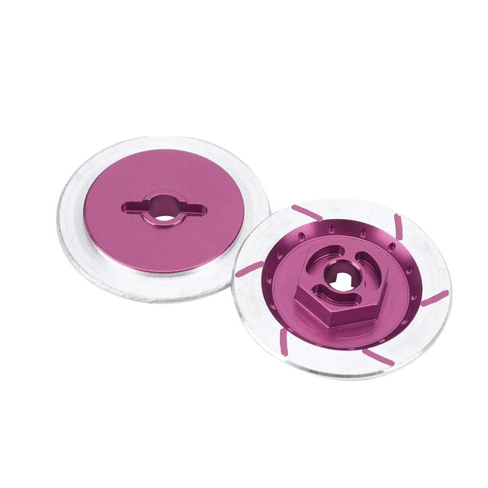 Ymiko 4pcs Metal Brake Discs for 1/10 RC Car, Compatible with HSP 94123/R31 (Purple)