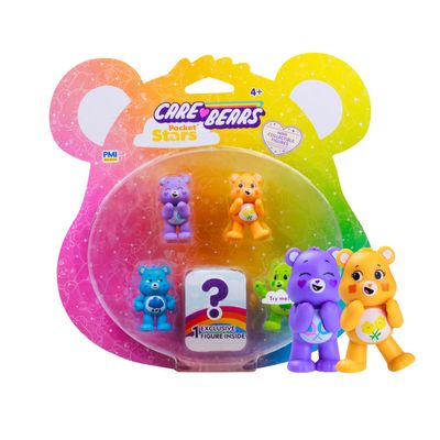 Care Bears Collectible Mini Collectible Figures | 5 Pack Blister Box | 5 Surprise Mini Collectible Figures with 1 Rare Hidden | Official Collectibles by PMI Kids World | Assortment A to E