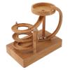 Aramox Art Perpetual Motion Machine, Scientific Desktop Decor with Automatic Rolling Ball for Home and Office Use (Wood Grain) view 2