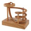 Aramox Art Perpetual Motion Machine, Scientific Desktop Decor with Automatic Rolling Ball for Home and Office Use (Wood Grain) view 3