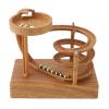 Aramox Art Perpetual Motion Machine, Scientific Desktop Decor with Automatic Rolling Ball for Home and Office Use (Wood Grain) view 4