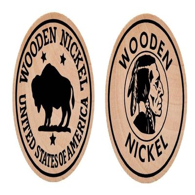 Buffalo Nickel Black Wooden Nickel Collectible WN04