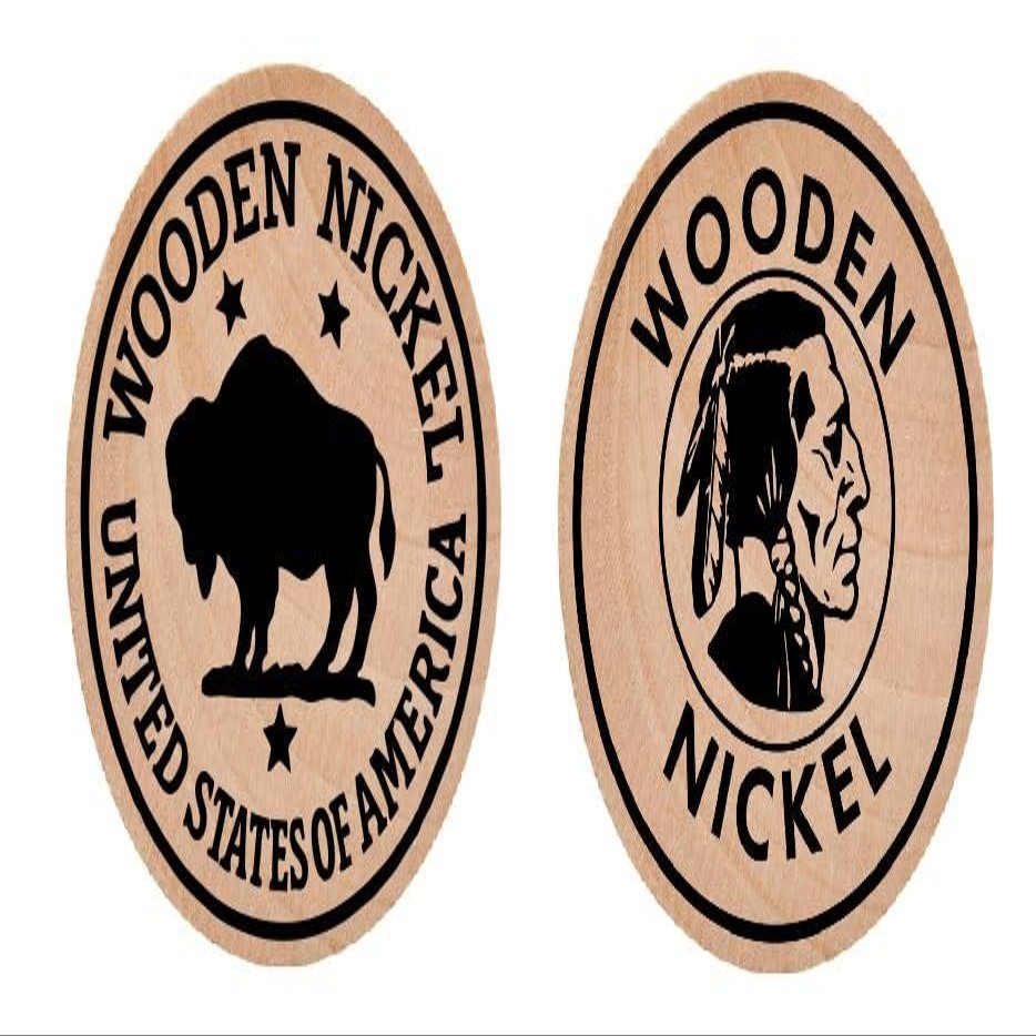Buffalo Nickel Black Wooden Nickel Collectible WN04