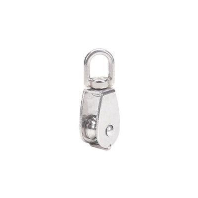 1pcs M25 Single Wheel Swivel Pulley Block,304 Stainless Steel Wire Rope Lifting Swivel Hook Clothesline,Double-Sided Bearing 360 Degree Rotary Roller Pulley