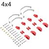 4x4 6x6 Steel Shock Absorber Suspension Leaf Springs Upgrade Parts Compatible with 1/16 RC Cars Models B14 B24 B1 B16 B36 Q60 Q63 Q75(Red 4x4) view 2
