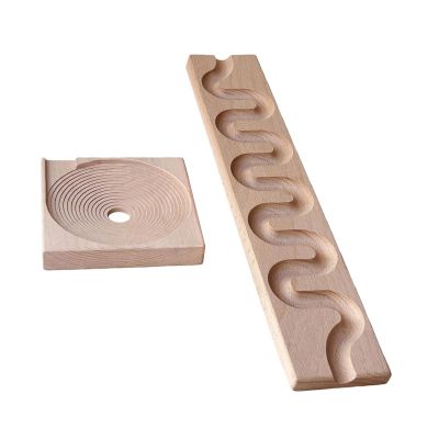 DYNWAVE Marble Run Wooden Balls Drop Toy,Educational Construction DIY Winding Maze Board for Kids 3 Years+ Boys, Style B