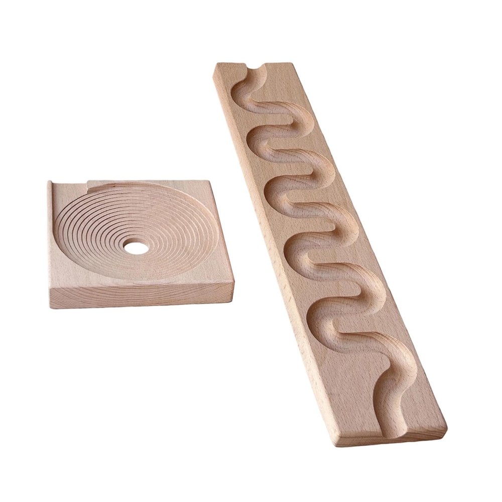 DYNWAVE Marble Run Wooden Balls Drop Toy,Educational Construction DIY Winding Maze Board for Kids 3 Years+ Boys, Style B