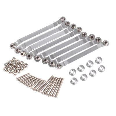 Rc Toys Accessories For MN For MN99s MN40 MN45 MN96 MN99 D90 D91 1/12 Metal Chassis Pull Rods Suspension Link Mount RC Car Upgrade Repairs Parts(Silver)