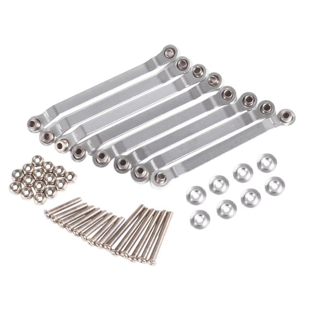 Rc Toys Accessories For MN For MN99s MN40 MN45 MN96 MN99 D90 D91 1/12 Metal Chassis Pull Rods Suspension Link Mount RC Car Upgrade Repairs Parts(Silver)