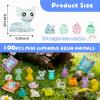 100pcs Mini Glow in The Dark Animal Resin Models Mystery Resin Animals Blind Bag Aquarium Decor Mini Luminous Farm Ocean Figures Animal Miniatures Fairy Garden Micro Landscape Design Random DIY view 2