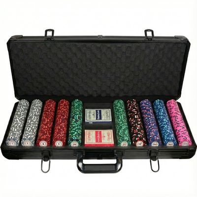 CGS Stylish Casino Royale Poker Chip Set, 500 Pieces, Multi-Color Clay Composite Chips, Black ABS Case, Monte Carlo Style, 14g Chips, for 2-10 Players