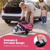 BABY JOY Kids Tricycle, 8-in-1 Folding Toddler Trike w/Push Handle, Removable & Adjustable Canopy, 5-Point Safety Harness, Rotatable Seat & Storage Pocket, Pushing Toddler Bike for 1-6 (Pink) view 4