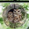 10 Inch Owl Wind Spinner, 3D Laser Cut Metal Hanging Kinetic Wind Rustproof Sculpture for Garden Yard Art Indoor Outdoor Window Porch Decor, Women Mom Wife Mothers Day Idea view 1