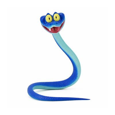 13-inch Blue Cartoon Snake PVC Toy  Bendable, Flexible, Fun & Collectible for Boys, Girls, Animation Fans, and Collectors