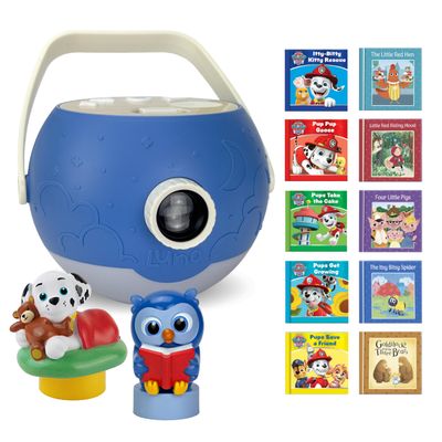 Kids Book Projector 5 PAW Patrol & 5 Classic Read-Aloud Stories, 10 Songs & Night Light & Soothing Dream Music | Children Ages 3+ Storytime Projector | Toys, Owl & PAW Patrol Marshall