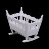1:12 mini Miniature Wooden Crib Cradle Bed for Bad Room DIY Scene Small House Home Furniture Craft Model Figurine Building view 1