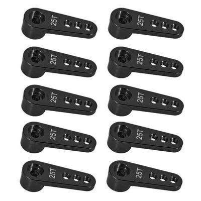 1pcs 10pcs 28 5mm 25T Metal Servo Arm Horn Compatible with 1 10 Scale RC Crawler Car Boat and Similar Servo Models(10pcs Black)