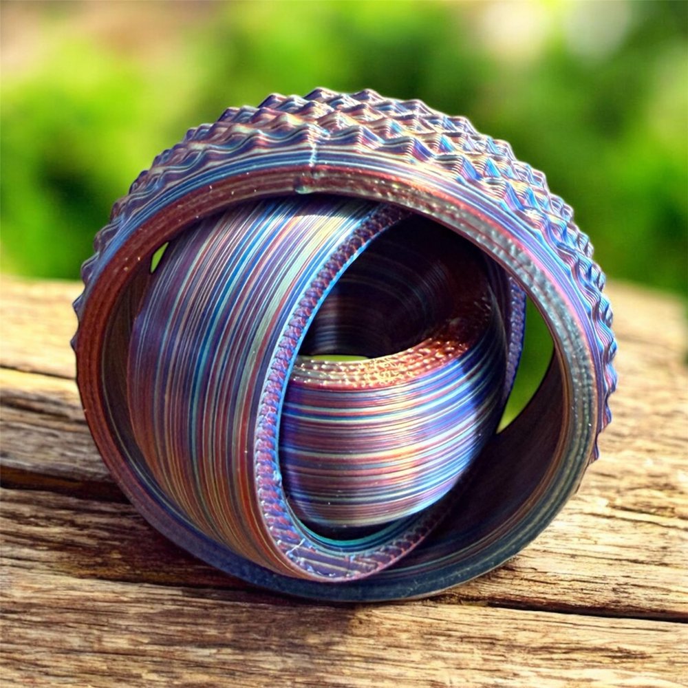 3D Printed Gyro Fidget Spinner, Compact Desk Toy for Focus and Stress Relief, Gyroscopic Design, Made in USA