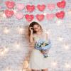 2 Pack Red Heart Banner Garland Valentines Day Decorations Hanging Valentine's Day Banners for Wall, for Pre-Strung Romantic Heart Bunting for Anniversary Wedding Engagement Party Decorations Supplies view 3