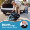 BABY JOY Kids Tricycle, 8-in-1 Folding Toddler Trike w/Push Handle, Removable & Adjustable Canopy, 5-Point Safety Harness, Rotatable Seat & Storage Pocket, Pushing Toddler Bike for 1-6 (Light Blue) view 4