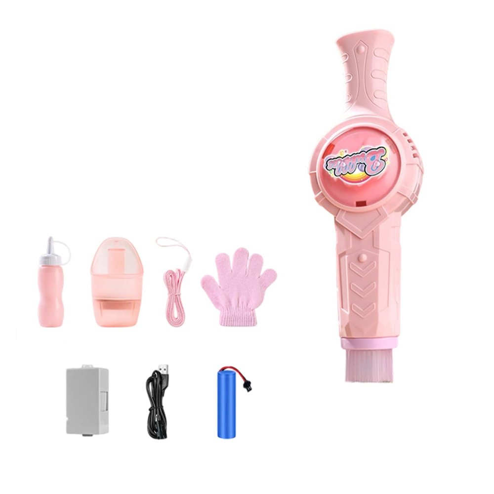 Puffpop Bubble Maker, Rechargeable Bubble Blower Machine with Gloves, Elastic Bubbles Fog Wand, Colorful Lights & Music, Bubbles Fog Game for Parties, Beaches Summer