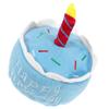 MUELODSIC Dog Birthday Cake Plush with Squeaky Sound, Soft Birthday Party Chew Plaything for Puppies and Small Dogs, Blue Plush Pet for Interactive Play view 1