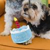 MUELODSIC Dog Birthday Cake Plush with Squeaky Sound, Soft Birthday Party Chew Plaything for Puppies and Small Dogs, Blue Plush Pet for Interactive Play view 4