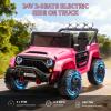 24V 2-Seater Electric Ride on Car for Kids, Ride on Car Toy for Kid,4x4 Truck with Remote Control,Spring Suspension, 3 Speeds, LED Lights, Bluetooth view 3