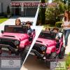 24V 2-Seater Electric Ride on Car for Kids, Ride on Car Toy for Kid,4x4 Truck with Remote Control,Spring Suspension, 3 Speeds, LED Lights, Bluetooth view 4