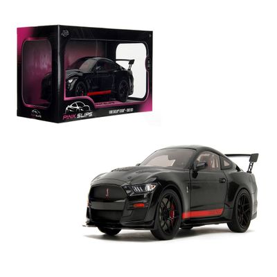 1:18 Scale Diecast Model Car Compatible for 2022 Ford Shelby GT500 Black, Jada Toys Pink Slips 36385