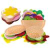 28PCS/Set Felt Play Food Hamburger Sandwich Stacking Toy with Beef Steak Vegetables Pretend Play Food for Kids Kitchen Kids Pretend view 1