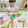 28PCS/Set Felt Play Food Hamburger Sandwich Stacking Toy with Beef Steak Vegetables Pretend Play Food for Kids Kitchen Kids Pretend view 2