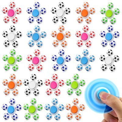 24 Pack Fidget Spinner for Soccer Party Favors, Sensory Fidget Toys Bulk for Classroom Prizes, Stress Relief Fidget Spinners for Kids with Autism ADHD, Goodie Bag Stuffers, Fidget for Kids