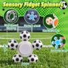 24 Pack Fidget Spinner for Soccer Party Favors, Sensory Fidget Toys Bulk for Classroom Prizes, Stress Relief Fidget Spinners for Kids with Autism ADHD, Goodie Bag Stuffers, Fidget for Kids view 2