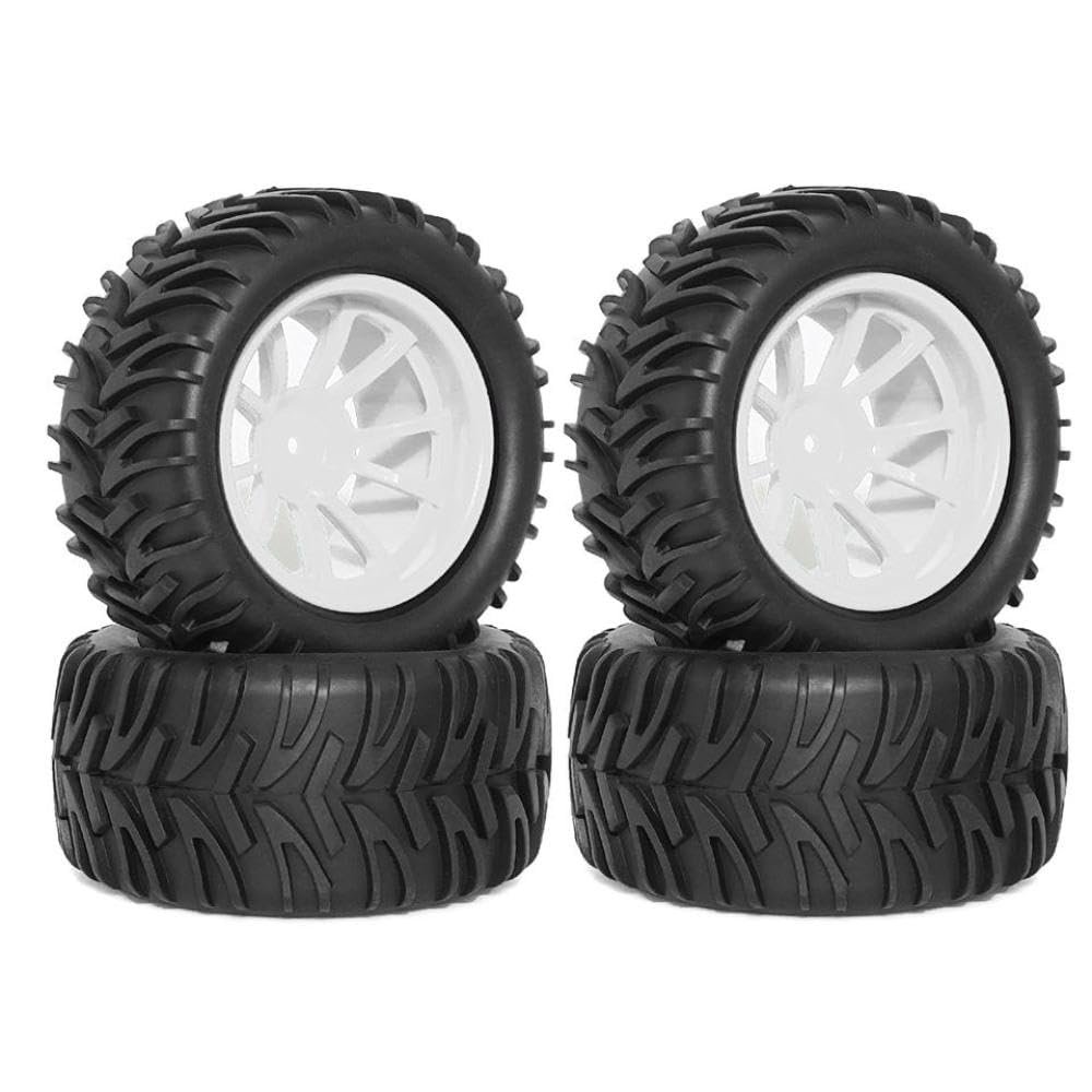 12mm Hex RC Buggy Tire Wheel Foam Inserts 128MM 1/10 Scale Compatible with 12mm Hex Hub RC Cars(White)