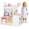 HONEY JOY Kids Wooden Doctor Play Set, Checkup Medical Office Center & Vet Clinic Station, CT Machine & Interactive Accessories, X-Ray, Toddler Pretend Hospital Playset Kit (Washing Pink) view 2