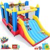 AKEYDIY Inflatable Bounce House for Kids 3-12, 15.2x8.3x7 ft Bouncy House w/Large Bounce Area, Extra Wide Slide, 2 Basketball Hoops, Removable Volleyball Net, Dart Ball Set, Blower Included view 1