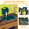 CHEFJOY Mud Kitchen, Wood Pretend Kitchen for Toddlers, Independent Plant Growing Box & Trellis, Real Faucet with All Accessories, Running Water, Sink, Outdoor Playset for Boys Girls Aged 3+ (Brown) view 4