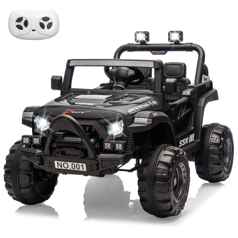 12V Ride on Car for Kids,12v Kids Ride on Car with Parent Remote Control, Spring Suspension & Bluetooth | Electric Toy Car with Music, Horn, LED Lights, 3 Speeds (4.1MPH Max)
