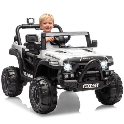 12V Kids Ride on Truck Car,12v Kids Ride-on Car with Parent Remote Control,Features Spring Suspension, Bluetooth Music, Horn, LED Lights & 3 Speed Settings