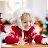 Ameble Sheep Hat for Girls Kids Cute Soft Lace Fleece Lamb Hat with Ribbon Y2k Beanie for Winter Cosplay Photo Props Party Lamb Ears Costume, Sheep Ears, Costume, Headband, C view 2
