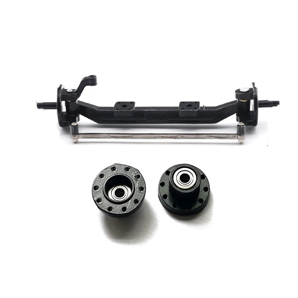 1/24 RC Heavy Truck Metal Front Bridge Model Trailer Dump Truck Metal Non-Powered Front Axle confident(Unpowered front axle)