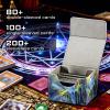 VOGDMKJG Trading Card Deck Box Fit 100+ Single Sleeved Cards,PU Leather Magnetic Closure Card Storage Box With 3 Dice For MTG/TCG/PTCG/Magic/Sport Card Storage Case Horizontal Design Blue Bird view 2