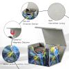 VOGDMKJG Trading Card Deck Box Fit 100+ Single Sleeved Cards,PU Leather Magnetic Closure Card Storage Box With 3 Dice For MTG/TCG/PTCG/Magic/Sport Card Storage Case Horizontal Design Blue Bird view 4